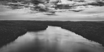 Aerial Drone View Of A Lake